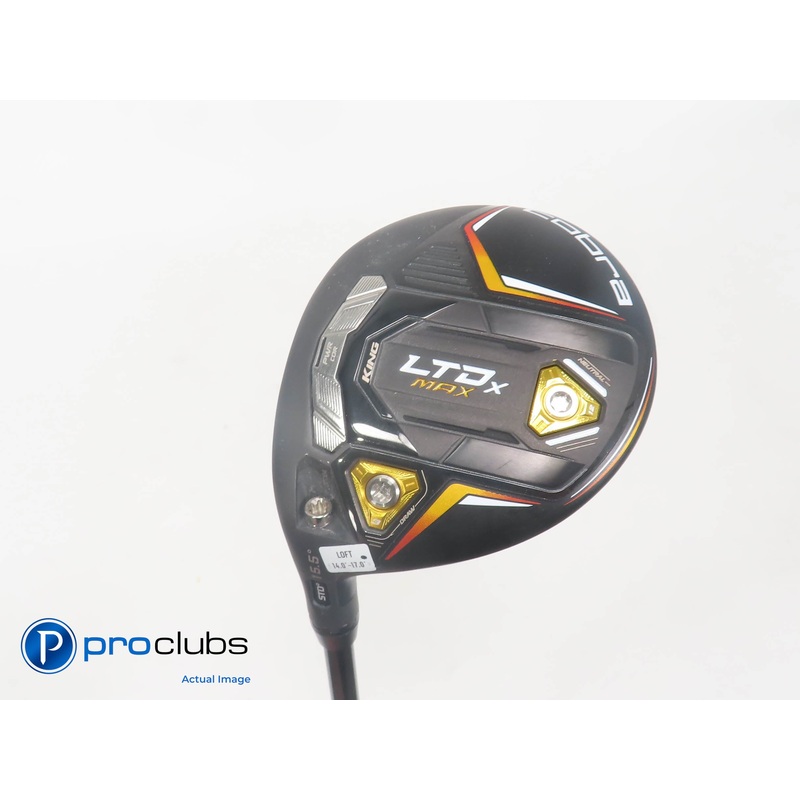 Left Handed Cobra LTDx MAX 15.5* 3 WOOD Blk/Gld HZRDUS RDX 80g Stiff Flex 393639