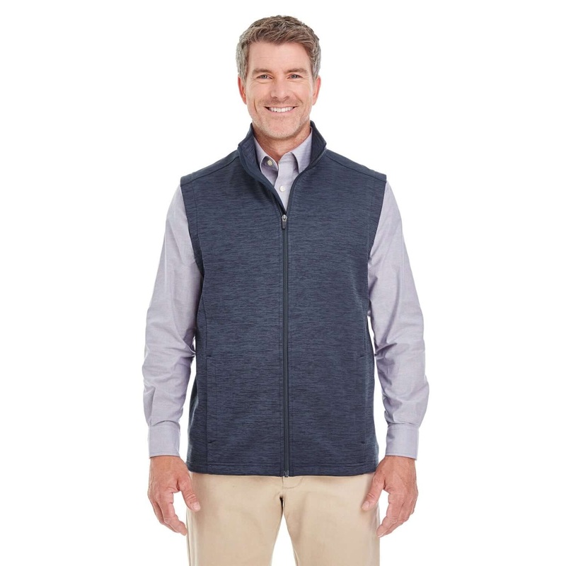 Custom Logo Devon & Jones Newbury Mlange Fleece Vest  – Mens