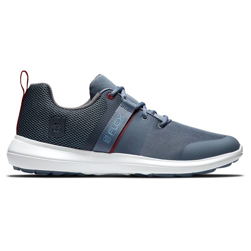 FootJoy FJ Flex Spikeless Golf Shoes Previous Season Style Slate/Red – 21 Men