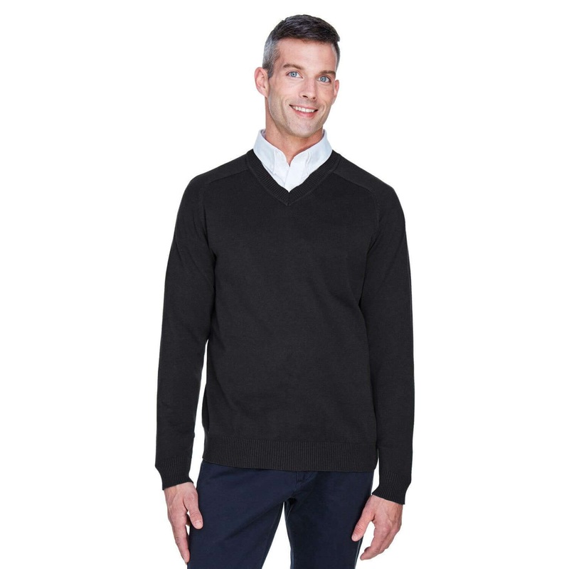 Custom Logo Devon & Jones Men’s V-Neck Sweater  – Mens