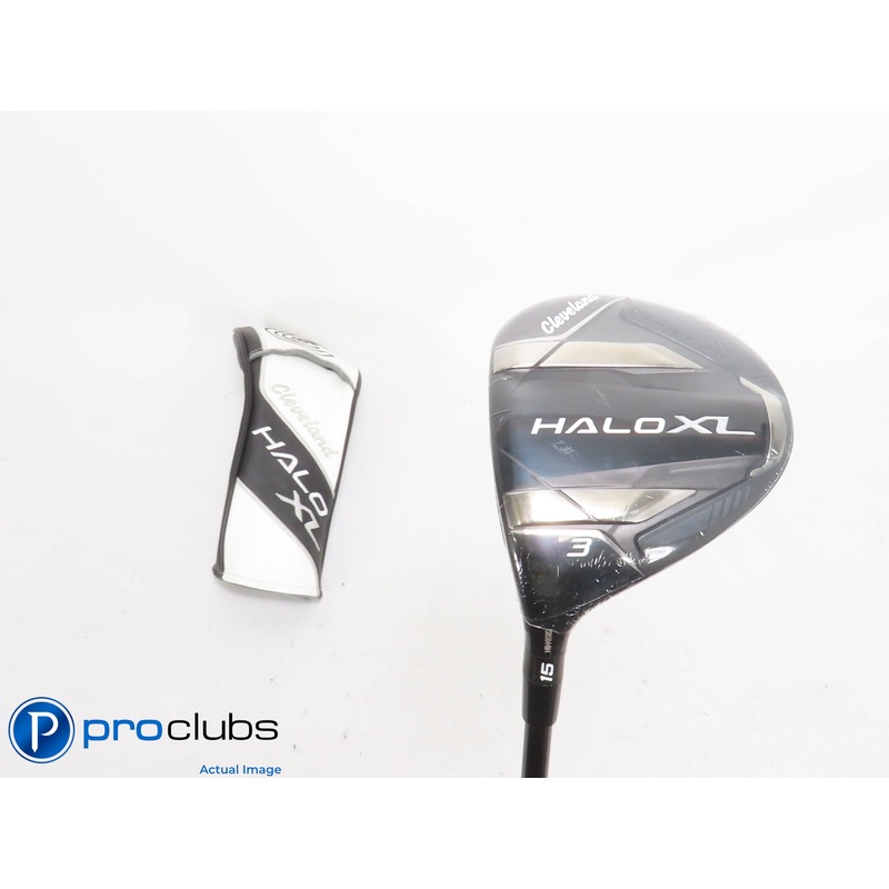 New! Left Handed Cleveland Launcher Halo XL 15* 3 Wood w/ HC – Stiff – 423608