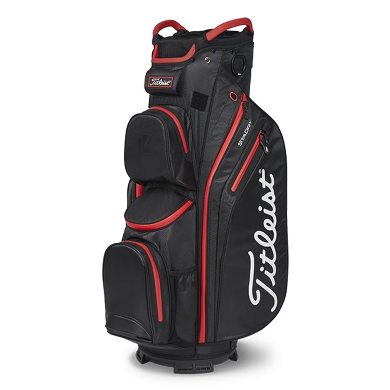 Titleist Cart 14 Stadry Golf Cart Bag – Black/Black/Red