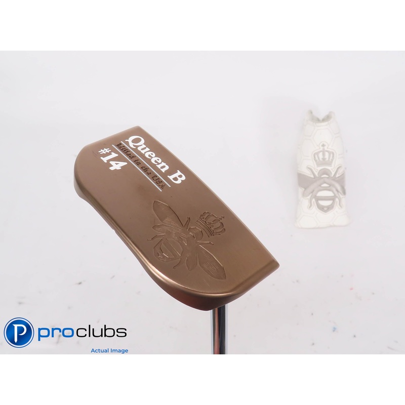 Mint! Bettinardi QUEEN B #14 Bronze 35″ Putter w/Cover – 447399
