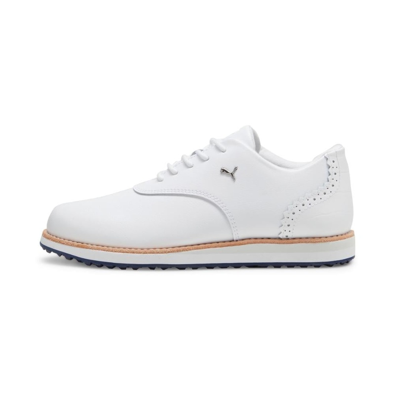 Puma Women’s Avant Spikeless Golf Shoe 24 – White/Navy/Sand Dune