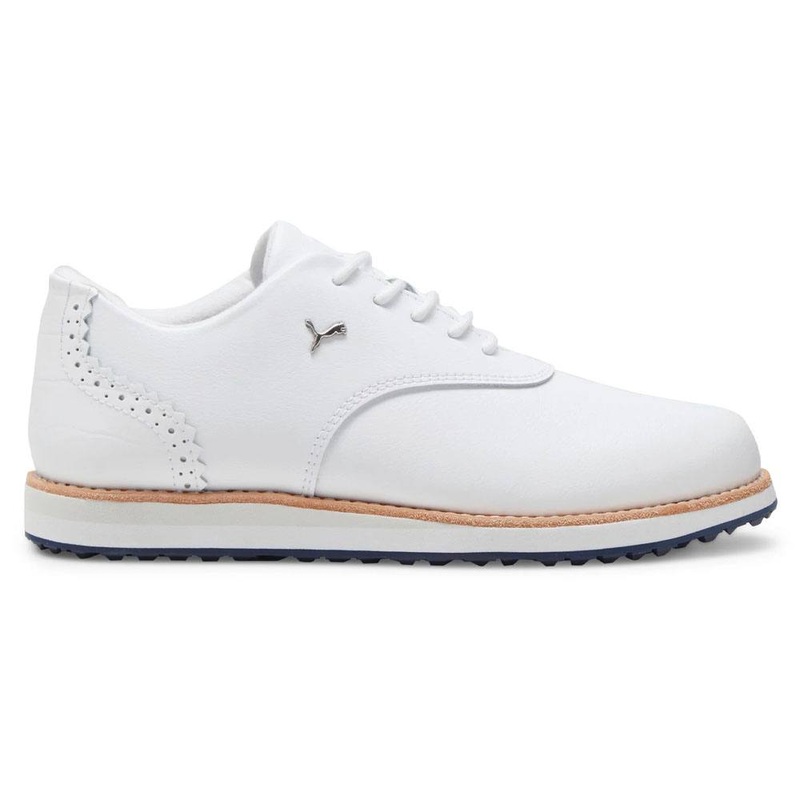 PUMA Avant Spikeless Golf Shoes White/Deep Navy/Sand Dune – 24 Women