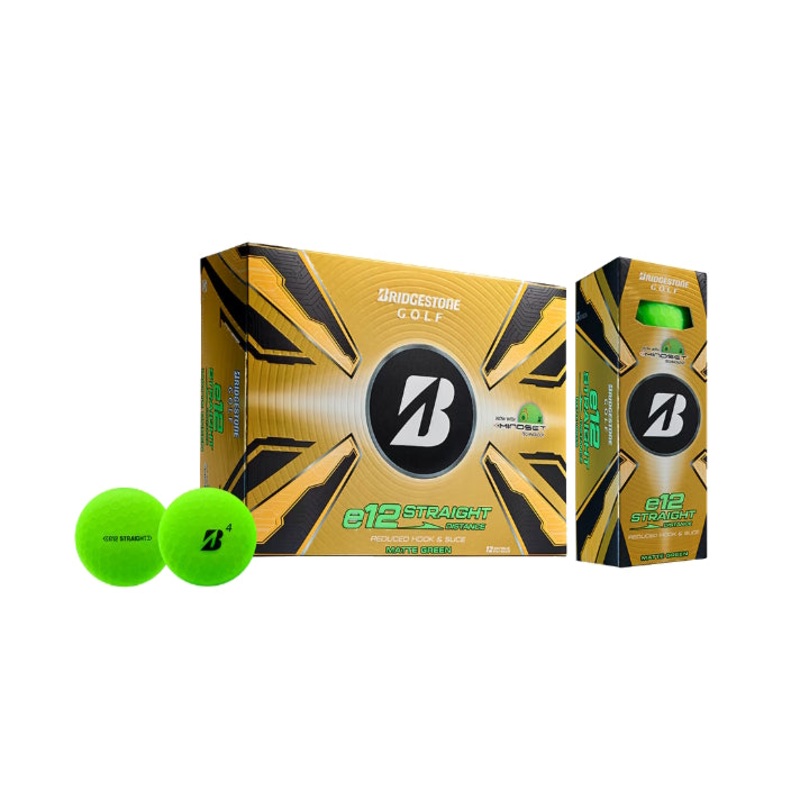 Bridgestone 2025 e12 Straight Golf Balls Matte Green – 1 Dozen