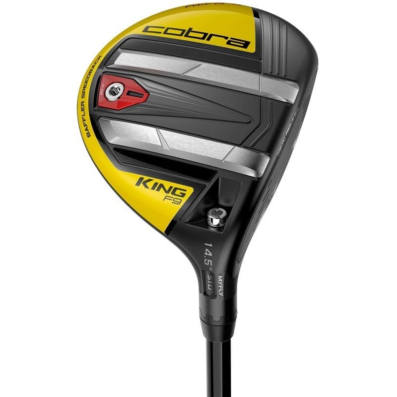 New LH Cobra King F9 Yellow/Black 14.5 Degree 3 Wood Atmos 7S Reg W/Headcover