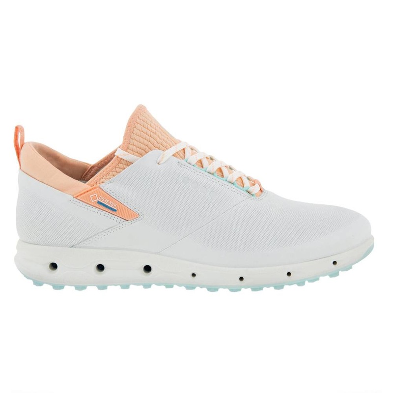 ECCO Cool Pro Spikeless Golf Shoes White/Peach Nectar – SS22 Women
