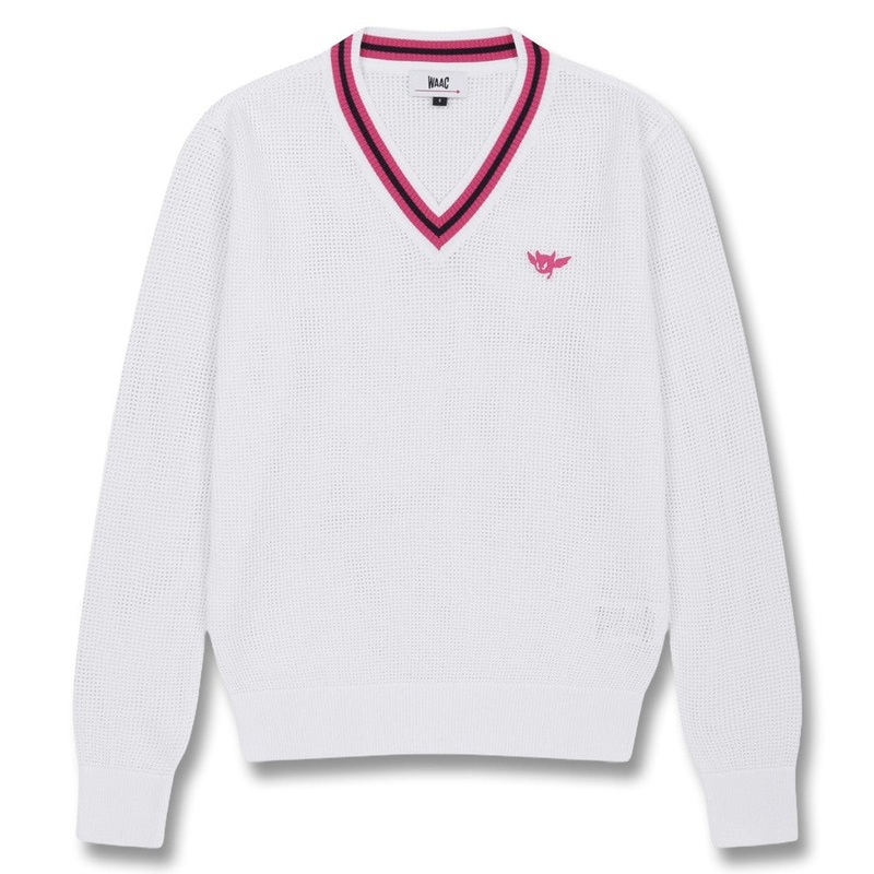 WAAC Mesh V-Neck Golf Sweater White – FW24 Women