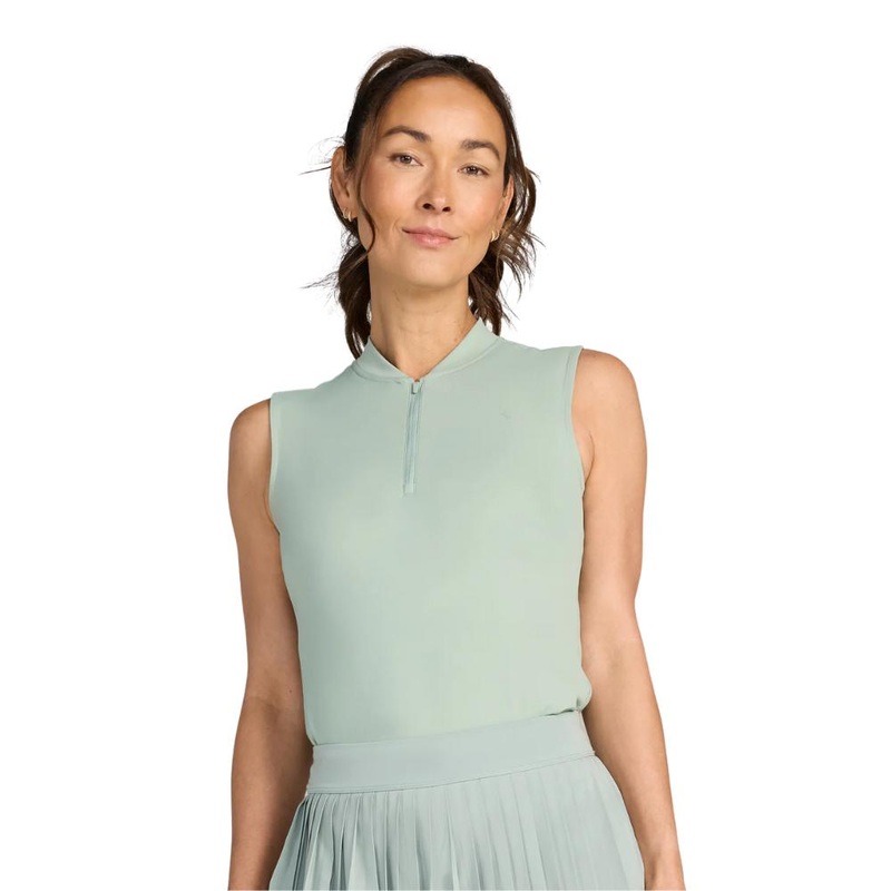 Bad Birdie Women’s Blade Washed Sage Sleeveless Polo