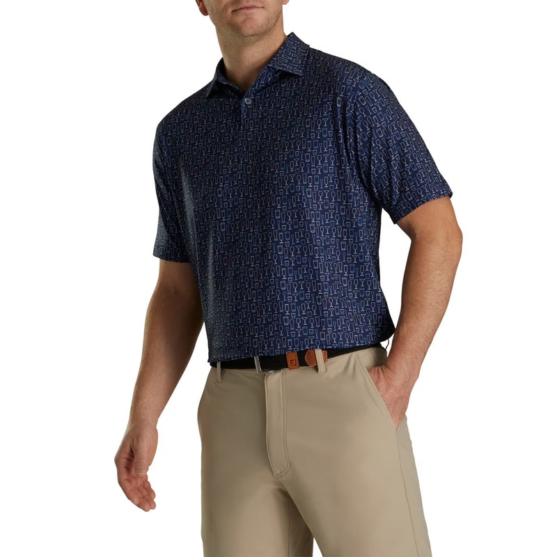 Footjoy Lisle Glass Print Self Collar Polo 2023