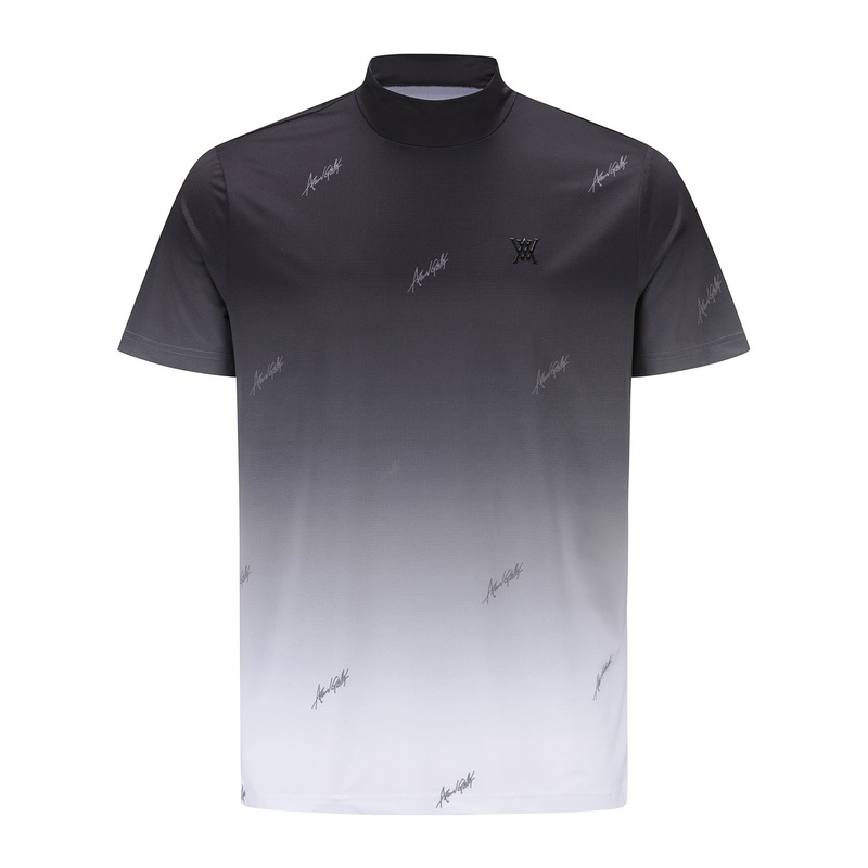 ANEW GOLF MEN LOGO PATTERN NECK T-SHIRT