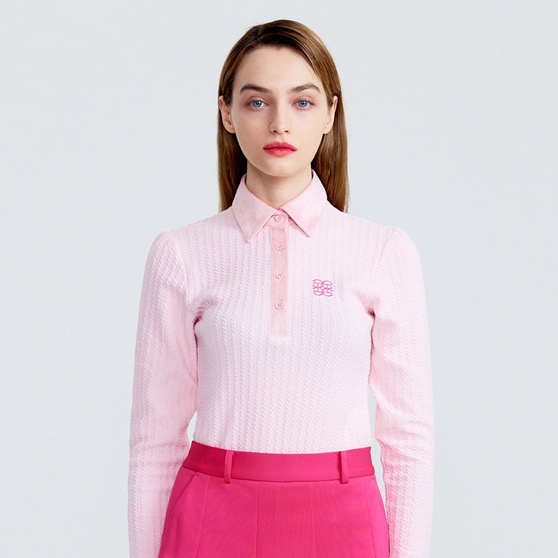 CELLTY WOMEN SUEDE COLLAR NECK LONG SLEEVE