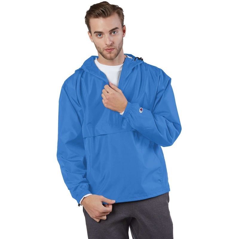 Custom Logo Champion Adult Packable Anorak 1/4 Zip Jacket – Mens