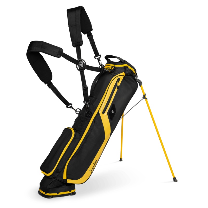 Sunday Golf El Camino | Black & Yellow Mid Size Stand Bag