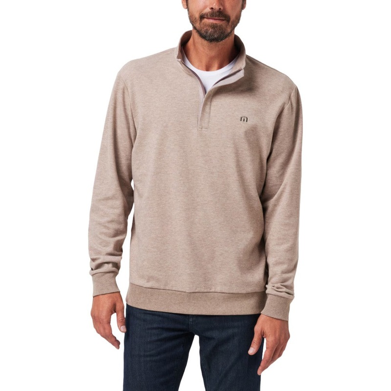 TravisMathew Cloud Quarter Zip 2.0 Golf Pullover Portabella – SS24 Men