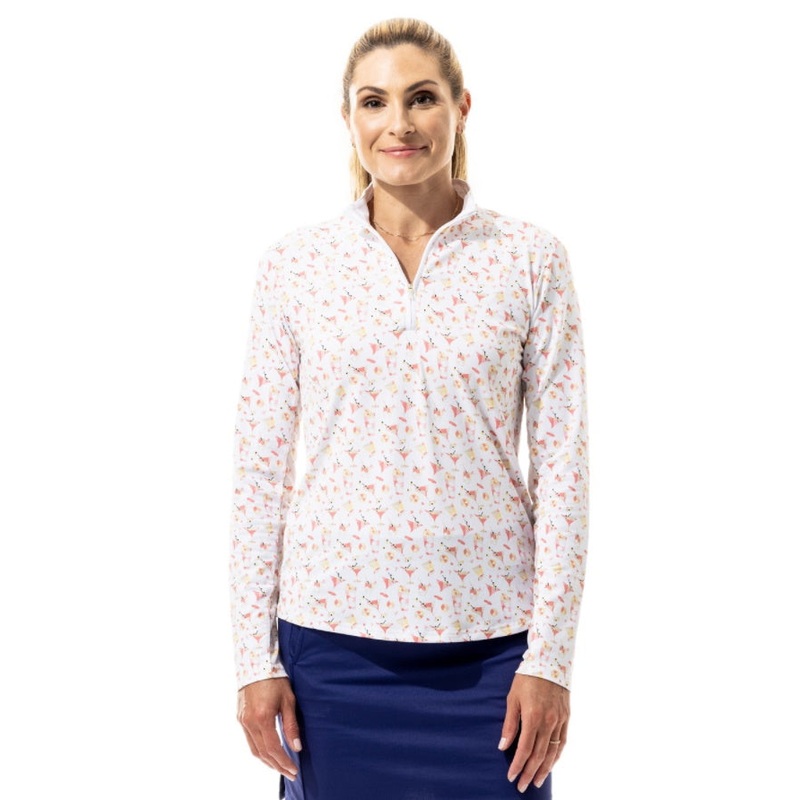 San Soleil Womens Soltek Lux Long Sleeve Printed Mock