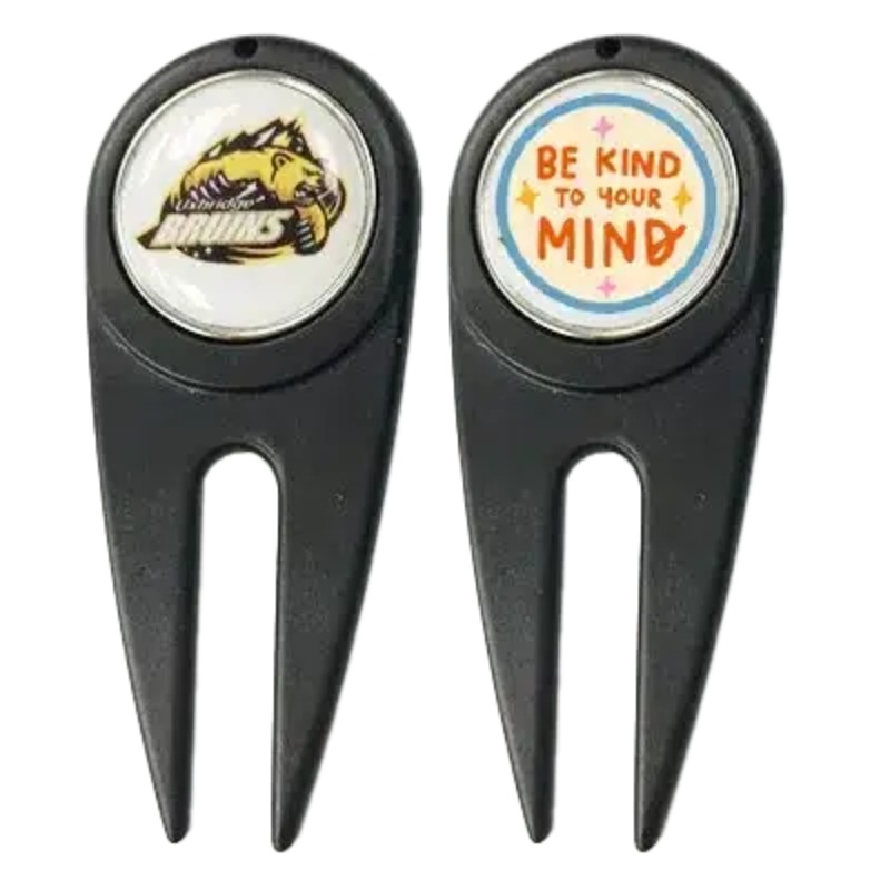 Custom Logo Divot Tools with 3D Dome Ball Marker