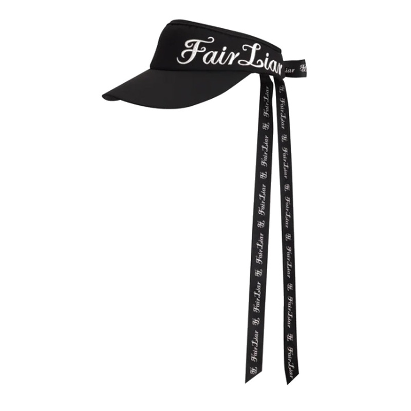 Fairliar Side Logo Wide Ribbon Golf Visor Black – SS25 Women