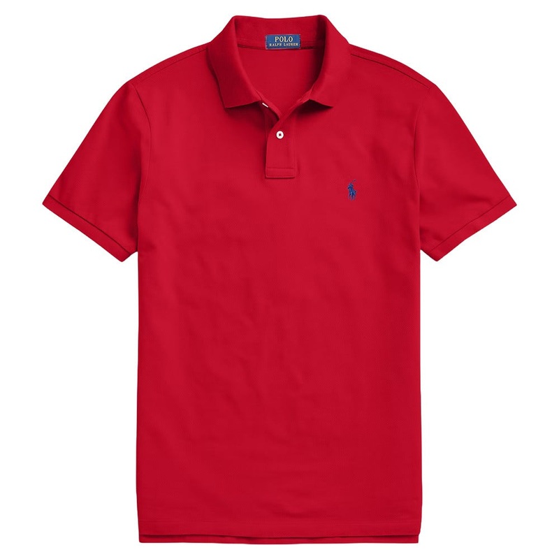 Ralph Lauren Mesh Custom Slim Fit Solid Golf Polo RL2000 Red – FW24 Men