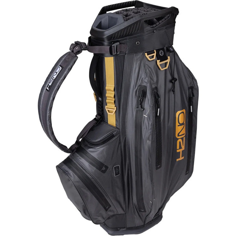 Sun Mountain H2NO Elite Waterproof Cart Bag – Steel/Black/Gold