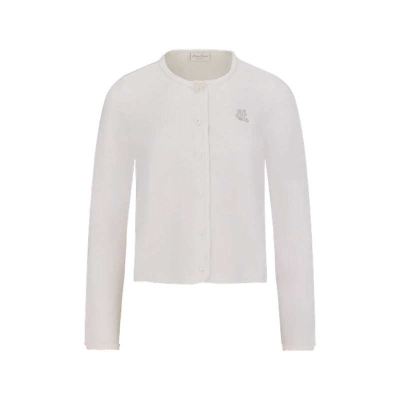 Fairliar Women Pearl Ribbon Jacket Cardigan