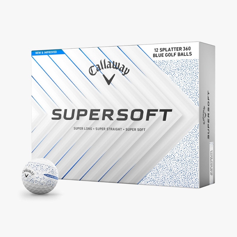Callaway 2025 SuperSoft Blue Splatter Golf Balls – 1 Dozen