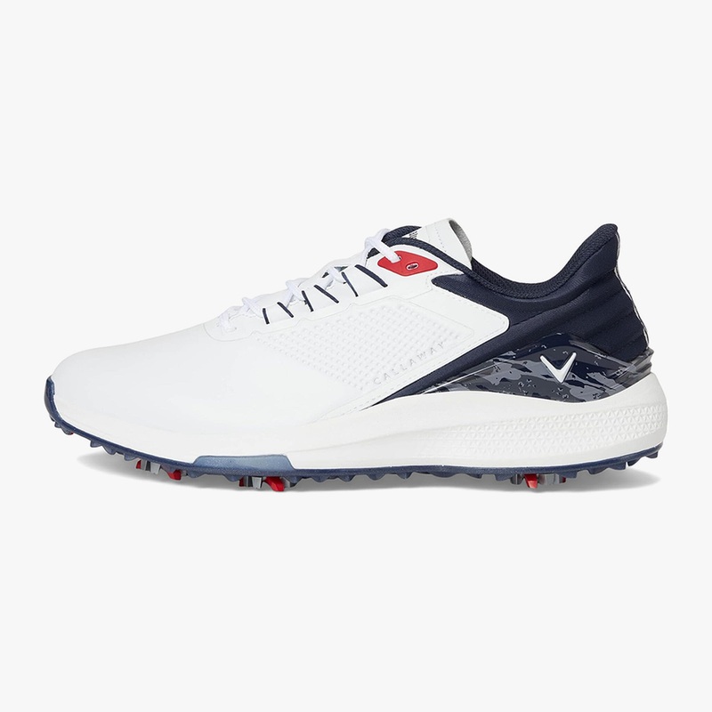 Callaway Men’s Coronado V4 Golf Shoes – White/Blue/Red