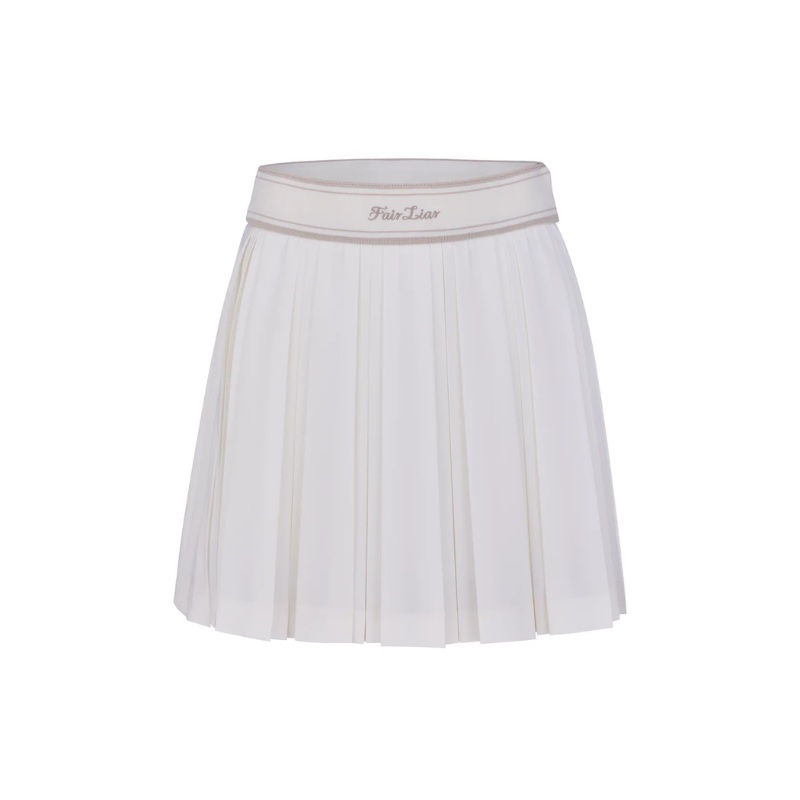 Fairliar Women Double Pleated Band Skirt