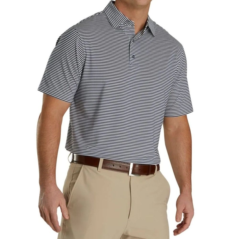 Footjoy Lisle Feeder Stripe Self Collar Polo