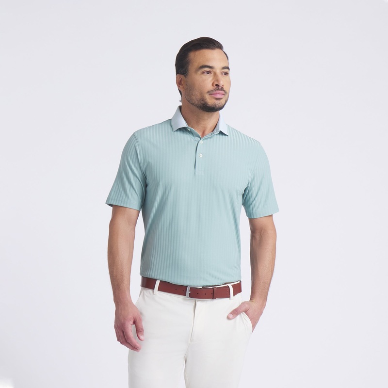 MATTR Stripe Jacquard Golf Polo