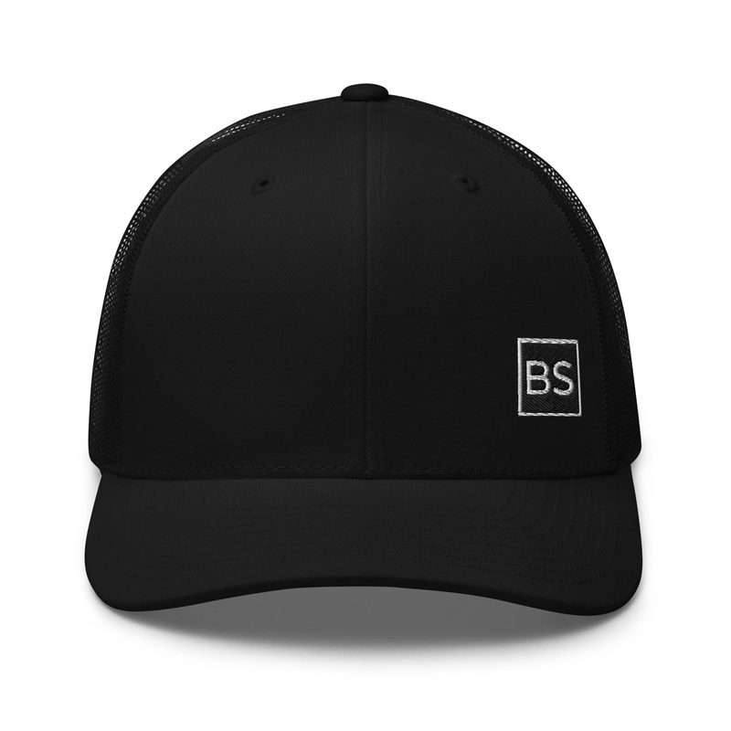 Black Square Golf Trucker Style Cap
