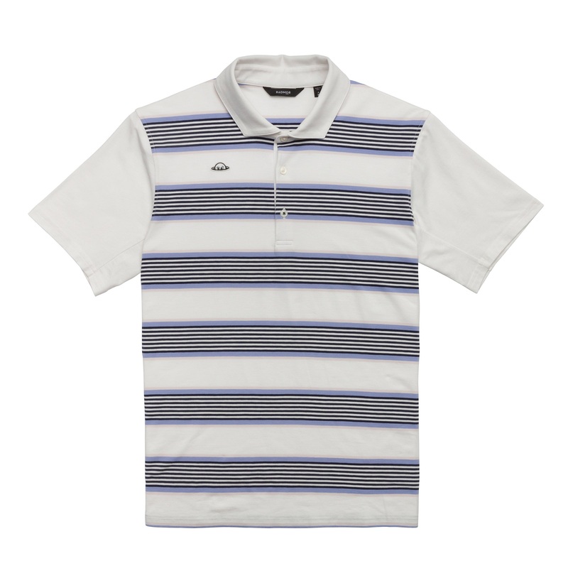 RADMOR Taylor Recycled Segue Stripe Polo – Snow White