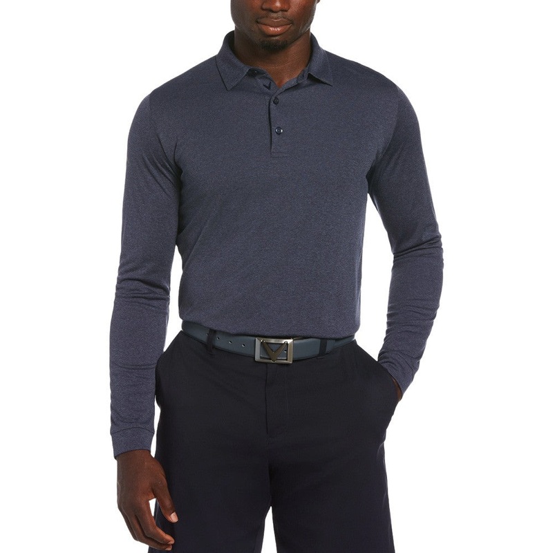 Callaway Air Texturized Premium Yarn Golf Polo Navy Chambry Heather – SS25 Men