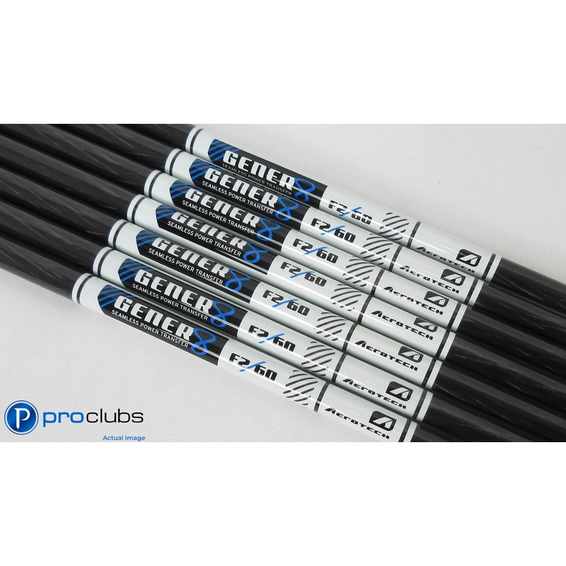 7- NEW AEROTECH GENER8 60 F2 SENIOR FLEX GRAPHITE IRON SHAFTS .370 TIP #349523