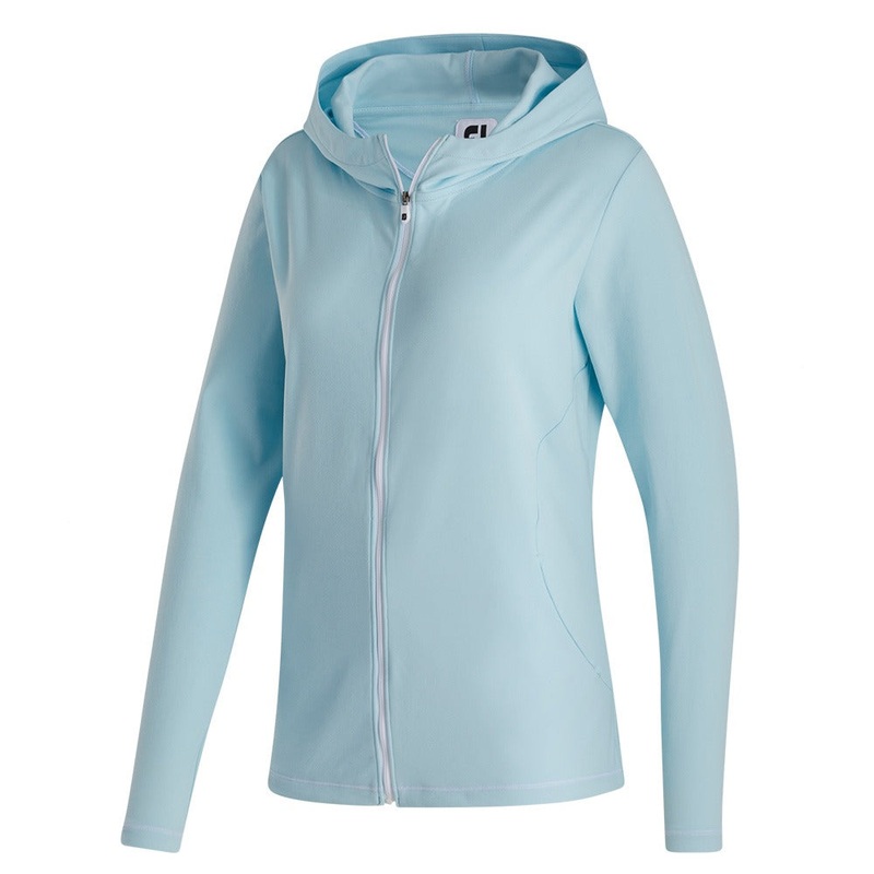 FootJoy Full-Zip Hoodie Golf Jacket Sky Heather – FW22 Women
