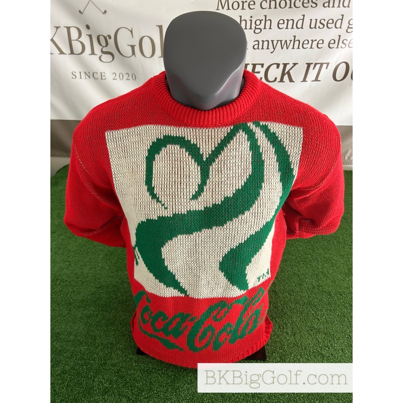 Vintage 80s Coca Cola Golf Red Chunky Knit XL Crewneck Sweater