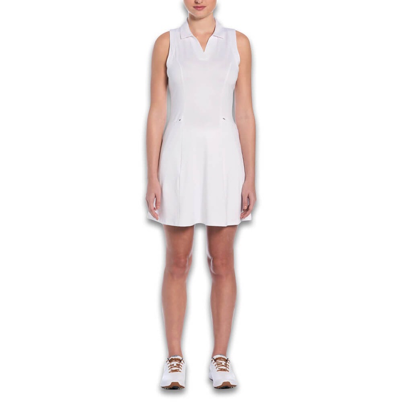 Callaway Sleeveless Flounce Golf Dress (with Mesh) Brilliant White – SP25 Women
