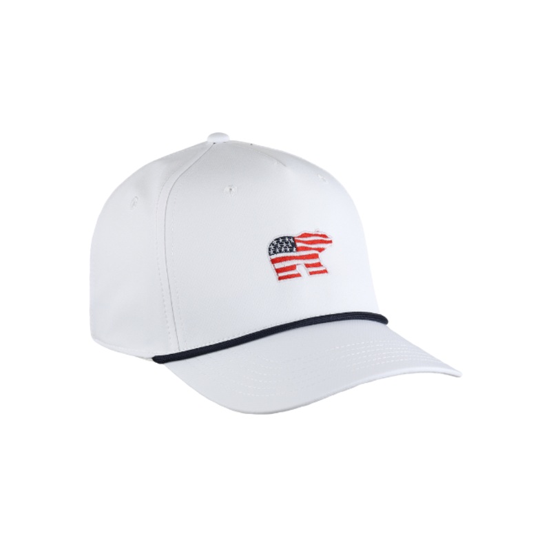 Jack Nicklaus USA Bear White Aerosphere Tech Fabric 5-Panel Rope Cap