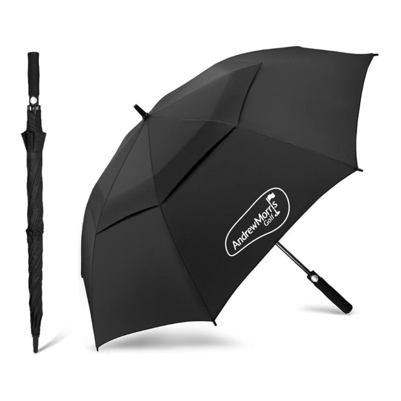 Andrew Morris Golf Double Canopy 68″ Umbrella – Black