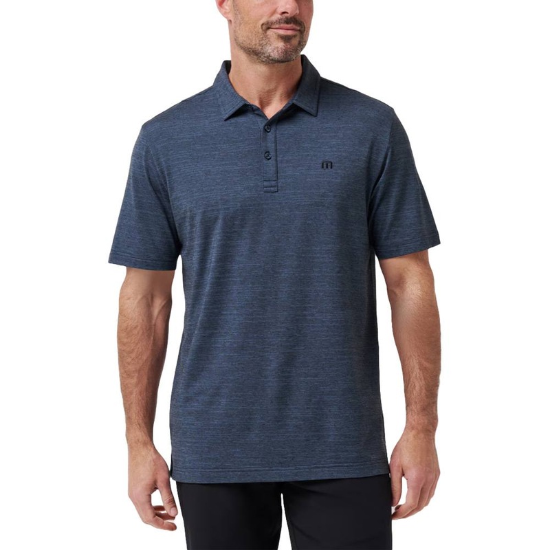 TravisMathew The Heather Golf Polo Vintage Indigo/Black – SS22 Men