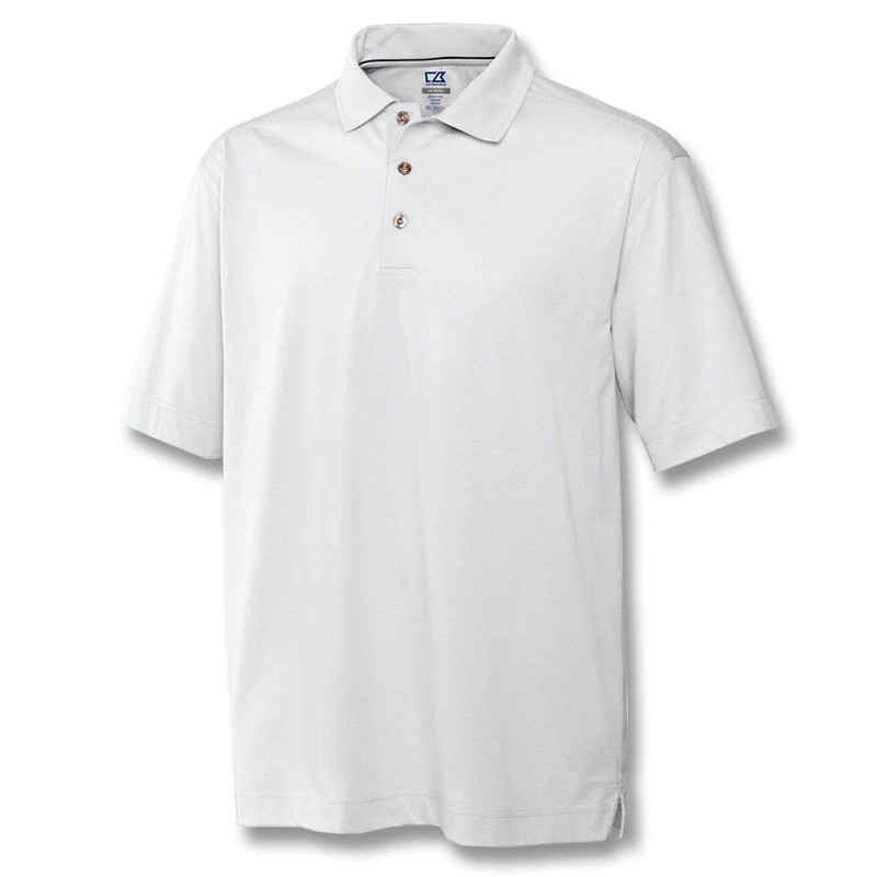 Cutter and Buck DryTec Medina Tonal Stripe Golf Polo (Big and Tall) White – SS16 Men