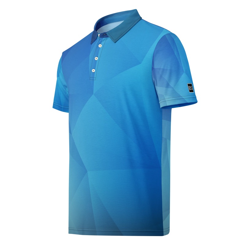Black Square Golf Geo Mens Slim Fit Polo
