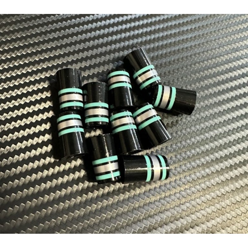 Custom Iron Ferrules 10 Pack – Black/Teal/Gray