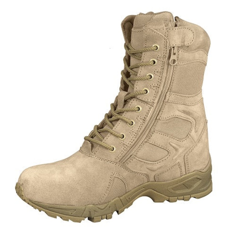 Rothco Men’s Forced Entry Deployment Boots With Side Zipper- 8 Inch- Desert Tan