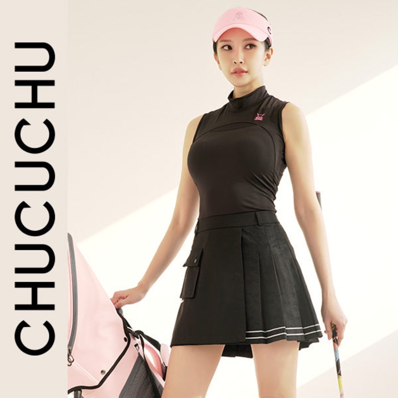 CHUCUCHU Women Camo Half Pleated Skirts