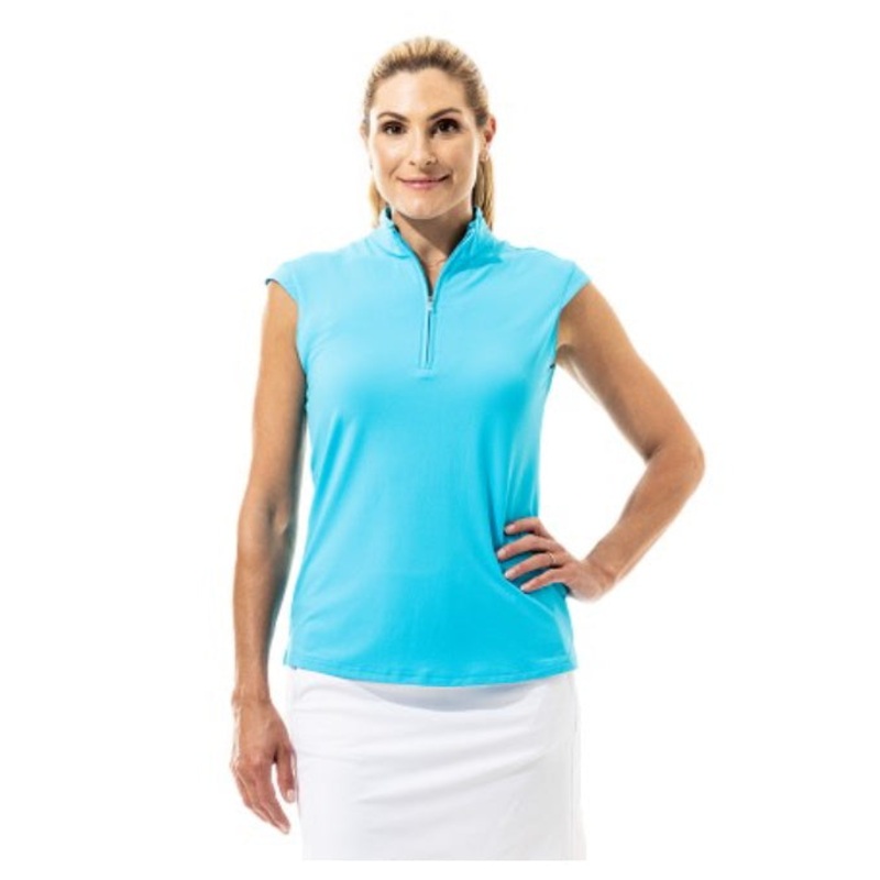 San Soleil Womens Soltek Lux Sleeveless Solid Mock
