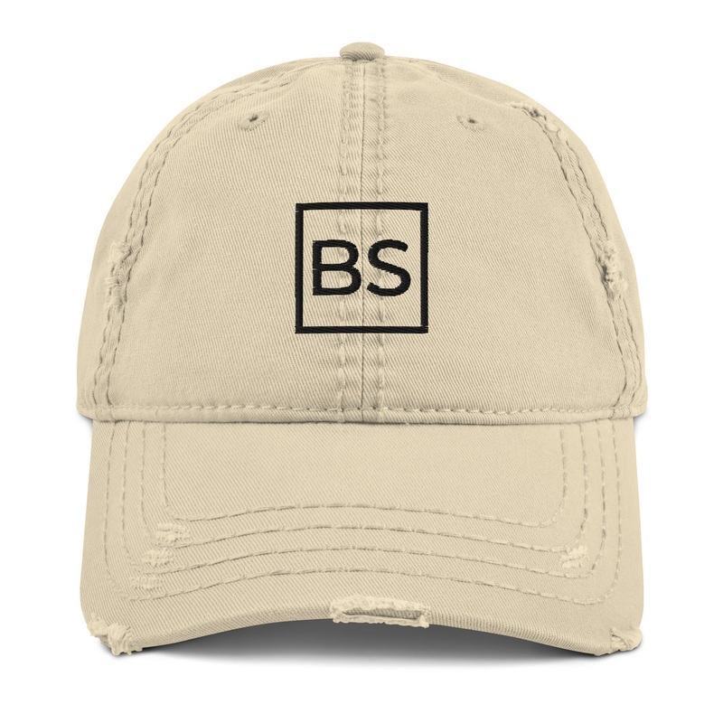 Black Square Golf Distressed Hat