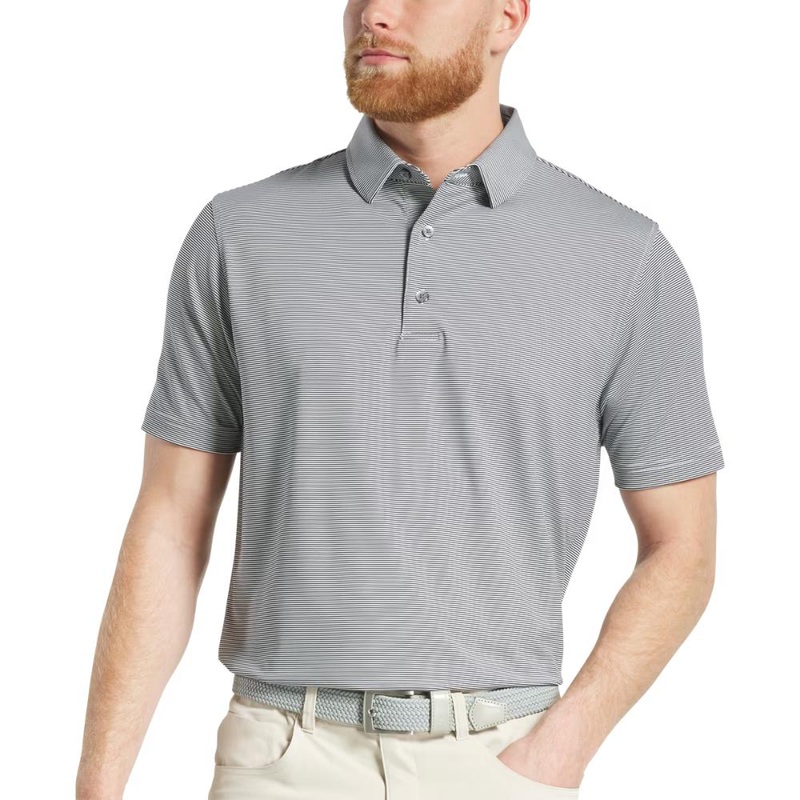 FootJoy Men’s Microfeeder Stripe Navy/White Polo 25