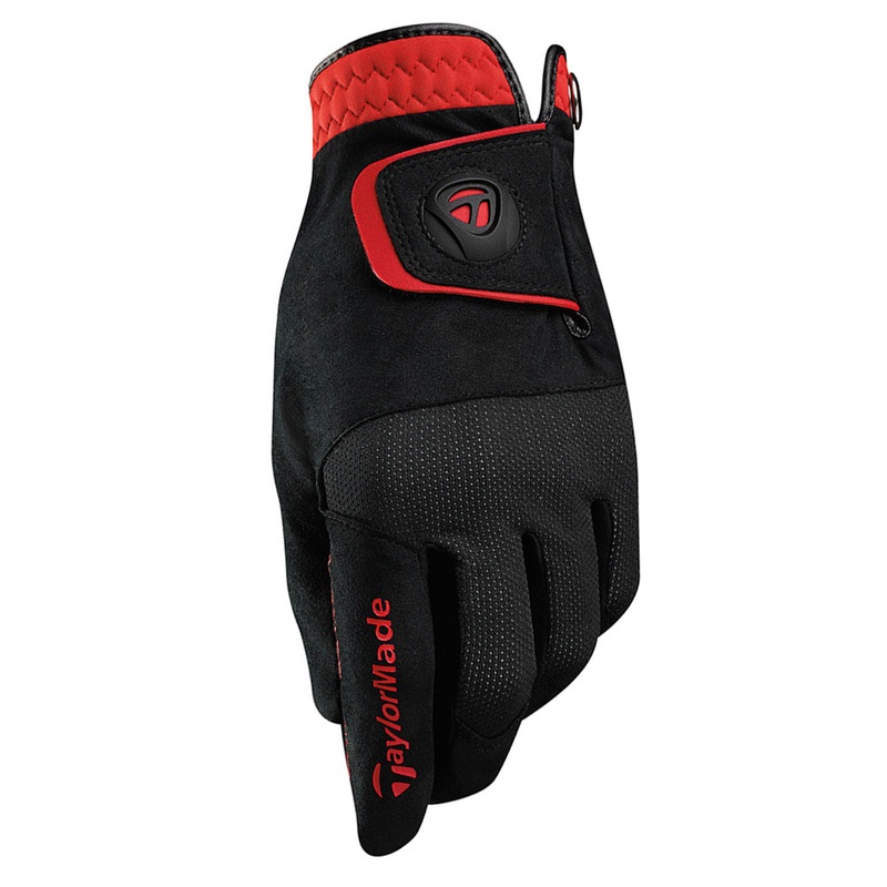 TaylorMade Rain Control Pair Golf Glove Black/Red – 18 Men